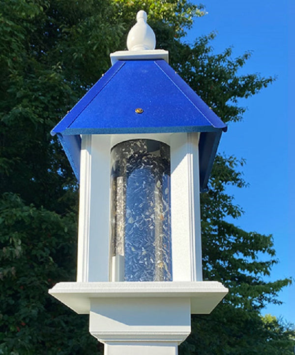 Pavilion Bird Feeder with Cobalt Blue Roof