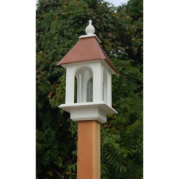 Camellia Bird Feeder with Hammered Copper Colored Metal Roof