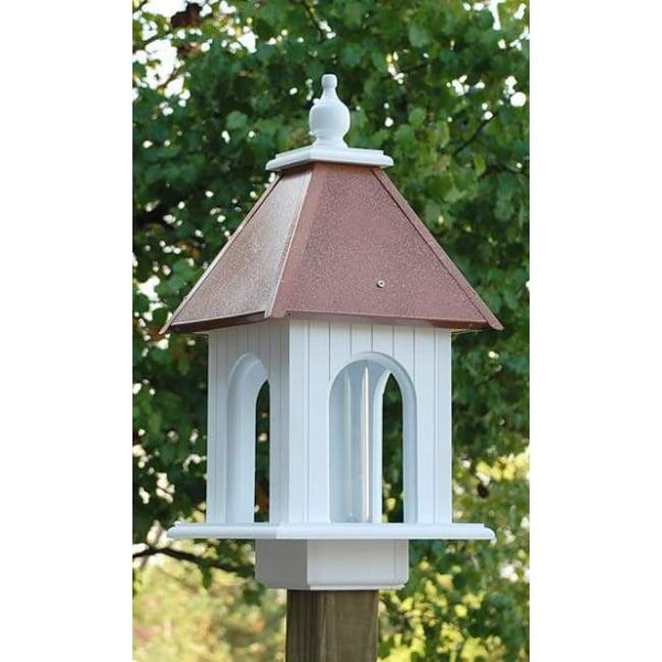 Dogwood Bird Feeder with Hammered Copper Colored Metal Roof